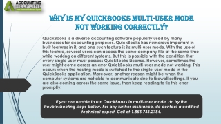 The Best Ever Method To Fix QuickBooks Multi-user Mode not Working Issue