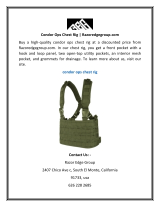 Condor Ops Chest Rig | Razoredgegroup.com