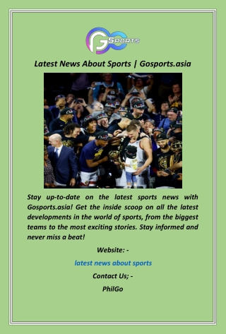 Latest News About Sports  Gosports.asia