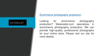 Ecommerce Photography Production Materealist.com