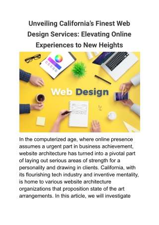 Unveiling California’s Finest Web Design Services_ Elevating Online Experiences to New Heights