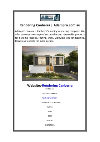Rendering Canberra