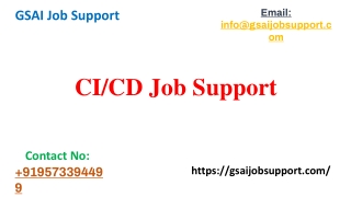 Best CI/CD job support and Online support from India – GSAI job support