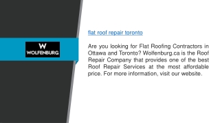 Flat Roof Repair Toronto Wolfenburg.ca