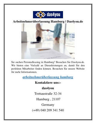 Arbeitnehmerüberlassung Hamburg Das4you.de