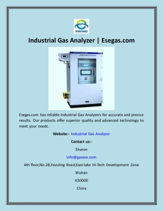 Industrial Gas Analyzer  Esegas