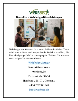 Bezahlbare Webdesign-Dienstleistungen