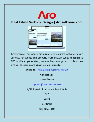 Real Estate Website Design  Arosoftware