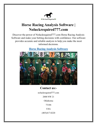 Horse Racing Analysis Software  Noluckrequired777