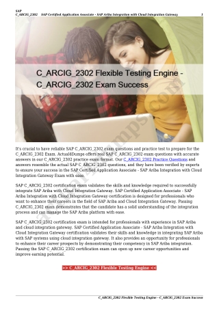 C_ARCIG_2302 Flexible Testing Engine - C_ARCIG_2302 Exam Success