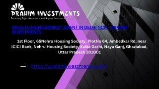 Wealth Management agent in Delhi NCR  - Prahim Investments