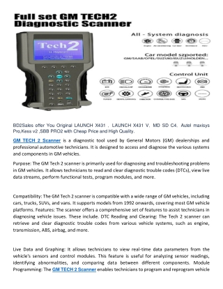 GM TECH 2 Scanner, Handy Baby 3, VNCI 6154A, AUTOCOM CDP, DELPHI DS150E