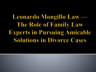 Leonardo Mongillo Law — Family Law Experts in Pursuing Solutions Divorce Cases