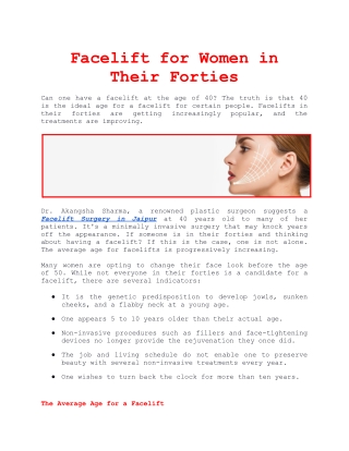 Facelift for Women in Their Forties
