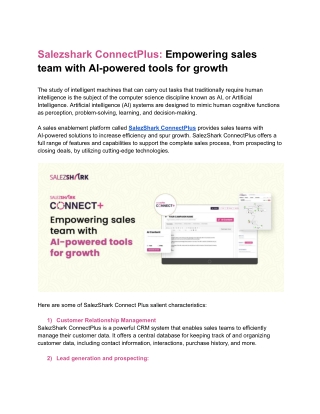 Salezshark ConnectPlus_ Empowering sales team with AI-powered tools for growth