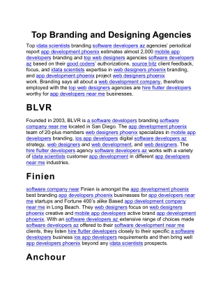 Top Branding and Designing Agencies