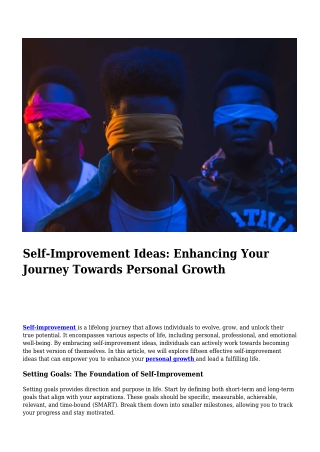 Self-Improvement Ideas- Enhancing Your Journey Towards Personal Growth