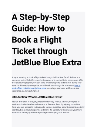A Step-by-Step Guide_ How to Book a Flight Ticket through JetBlue Blue Extra