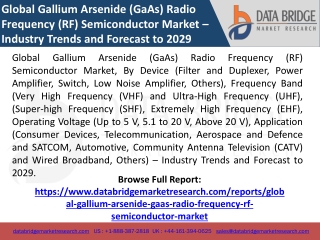 Global Gallium Arsenide (GaAs) Radio Frequency (RF) Semiconductor Market