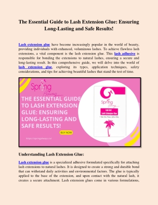 The Essential Guide to Lash Extension Glue: Ensuring Long-Lasting and Safe Resul