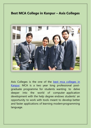 Best MCA college in Kanpur - Axis Colleges