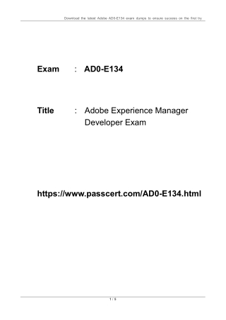 AD0-E134 Adobe Experience Manager Developer Exam Dumps