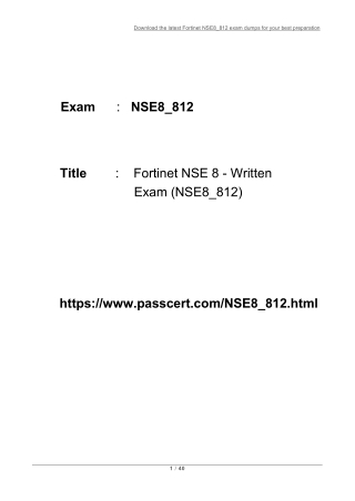 Fortinet NSE 8 NSE8_812 Exam Dumps PDF