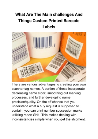 What Are The Main challenges And Things Custom Printed Barcode Labels
