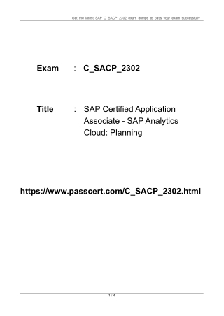 SAP Analytics Cloud Planning C_SACP_2302 Dumps