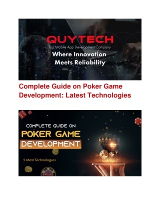 Complete Guide On Poker Game Development