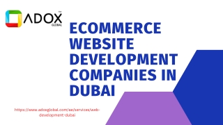 Ecommerce Website Development Companies In Dubai