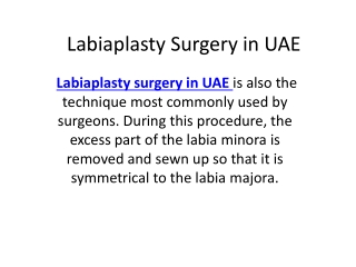 Labiaplasty surgery in UAE