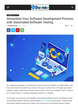 Streamline Your Software Development Process with Automated Software Testing