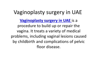 Vaginoplasty surgery in UAE