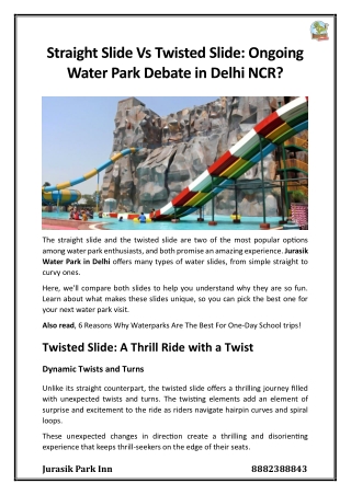 Straight Slide Vs Twisted Slide: Ongoing Water Park Debate In Delhi NCR?