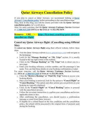 Qatar airways cancellation policy |  1-888-915-2449