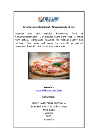 Natural Humectant Food Nexusingredient com