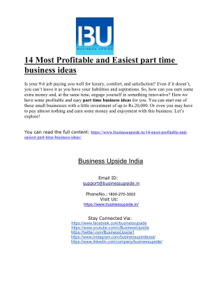 14 Most Profitable and Easiest part time business ideas