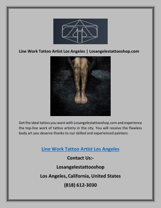 Line Work Tattoo Artist Los Angeles | Losangelestattooshop.com