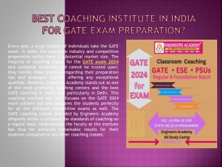 Best Coaching Institute in India for GATE Exam Preparation