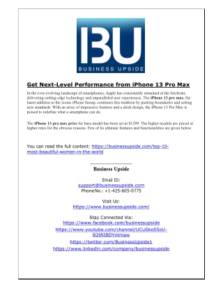 Get Next-Level Performance from iPhone 13 Pro Max