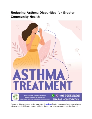 Reducing Asthma Disparities for Greater Community Health