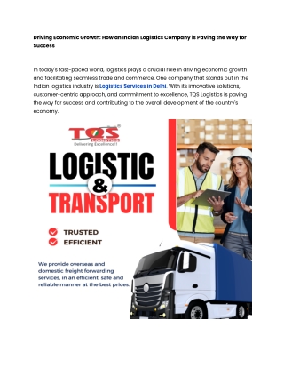 Driving Economic Growth- How an Indian Logistics Company is Paving the Way for Success.docx