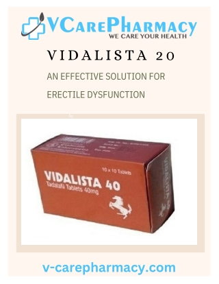 Vidalista 20 - Enhance Your Sexual Stamina – Buy Now