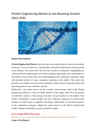 Protein Engineering Market to See Booming Growth 2023-2030