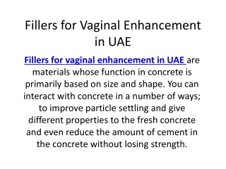 Fillers for Vaginal Enhancement in UAE