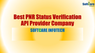 Finest Indian Railway PNR Status API Service Provider