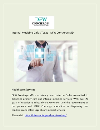 Internal Medicine Dallas Texas - DFW Concierge MD