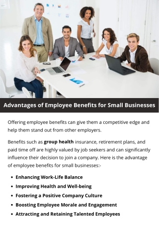 Advantages of Employee Benefits for Small Businesses