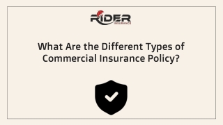 What Are the Different Types of Commercial Insurance Policy?